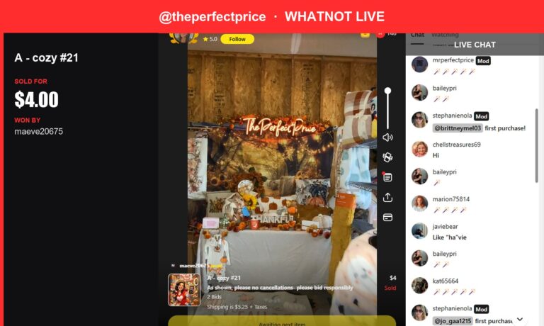 Whatnot Live Show Recap: Cozy Conversation and Floral Delights