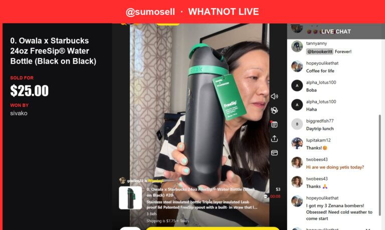Rare Owala x Starbucks Water Bottle Grabs $25 at Whatnot Live Auction