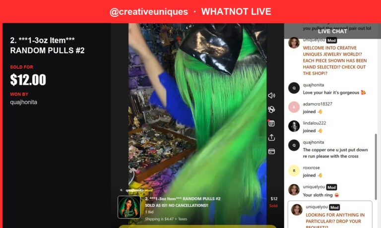 Handmade Spiritual Treasure Sells in Whatnot Live Show