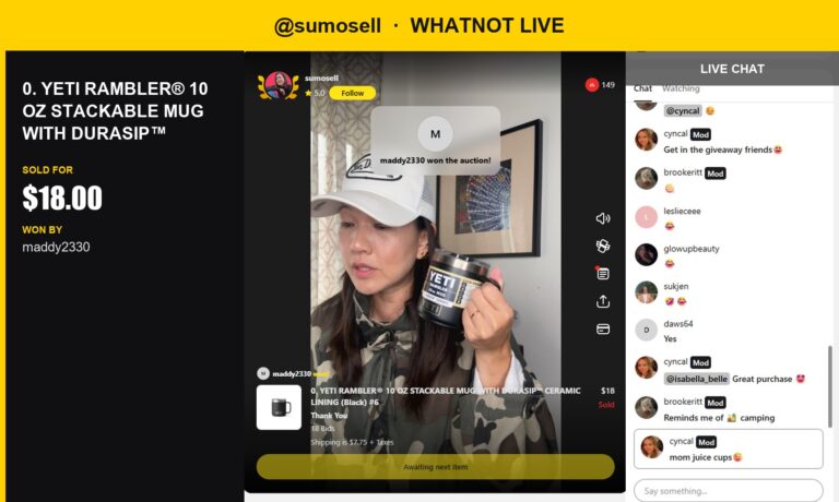 Yeti Rambler Sold for $18 in SumoSell's Live Show