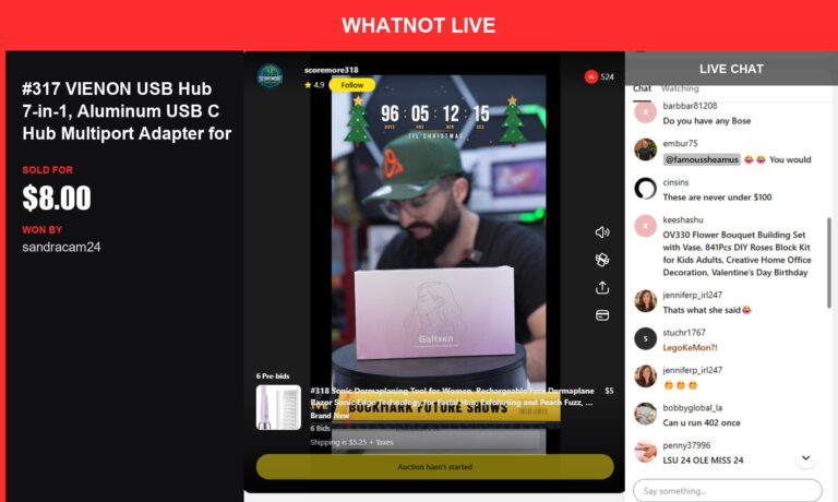 Last-Minute Squeeze Brings in $8 Winner for USB Hub at Whatnot Live Auction