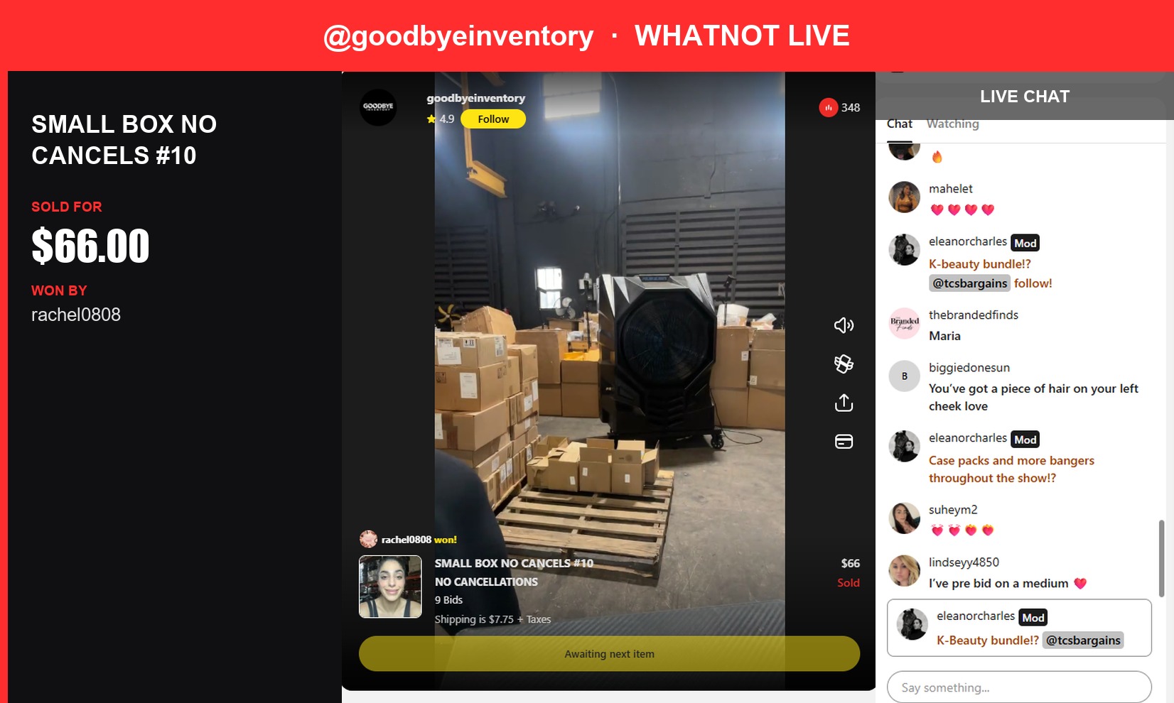 Rare Box Item Sells for $66 in Goodbyeinventory's Whatnot Show