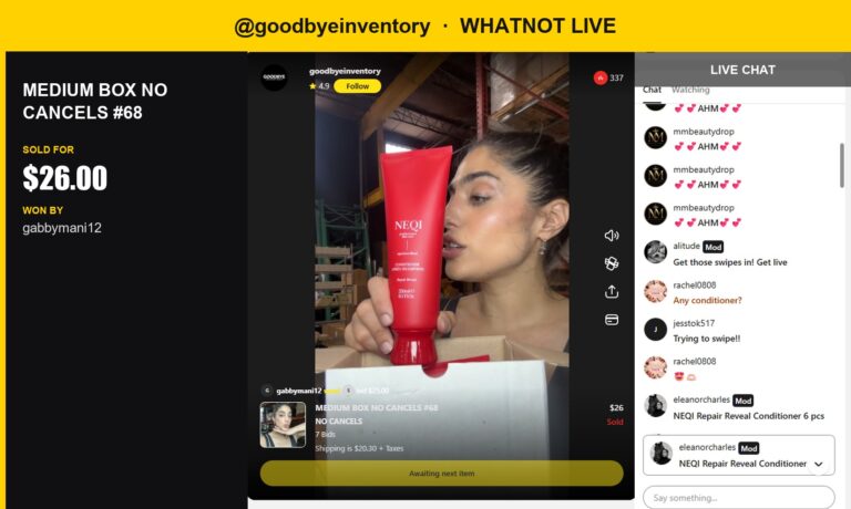Goodbyeinventory's Medium Box Sells for $26 on Whatnot