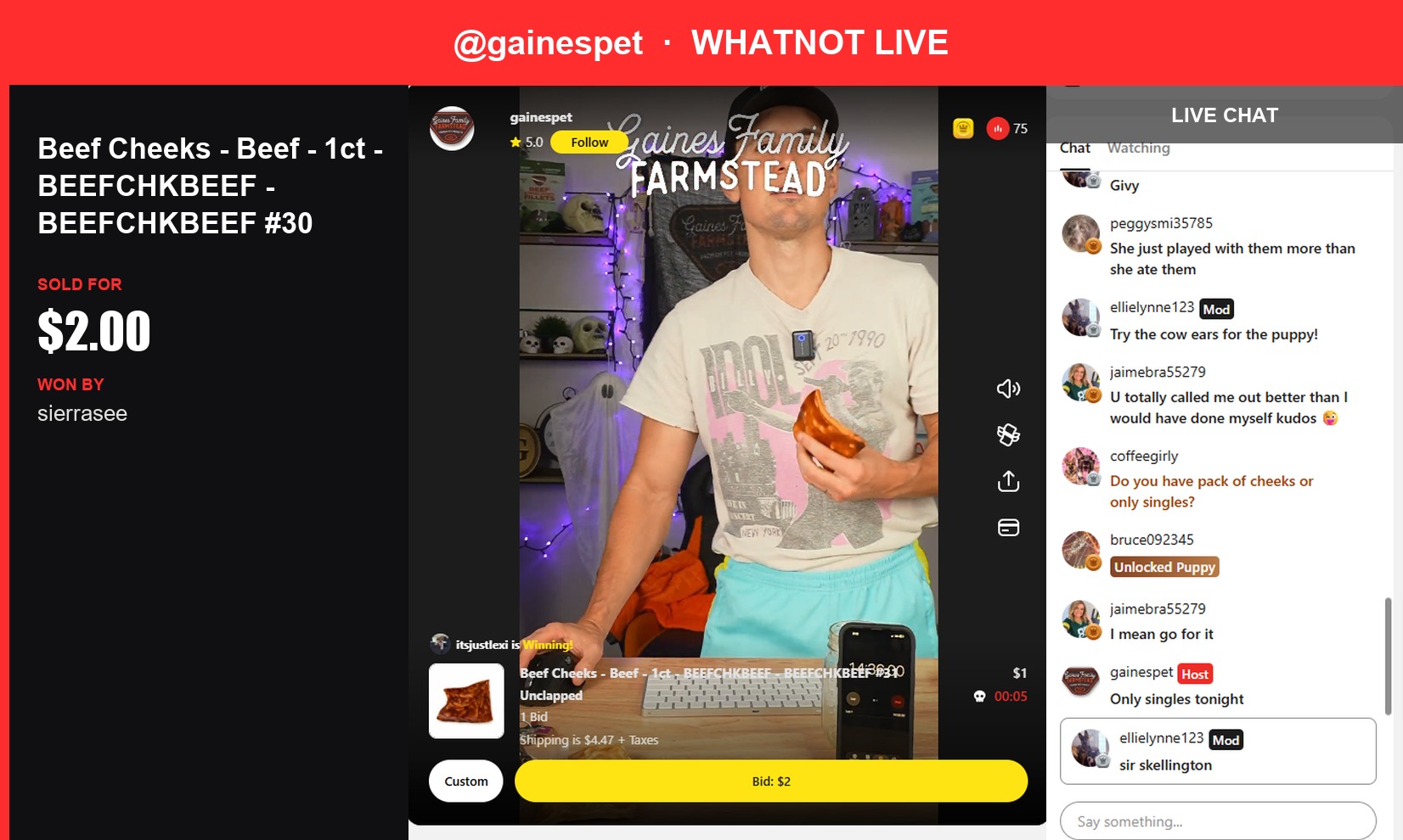 Rare Beef Deal for Sale: Whatnot Live
