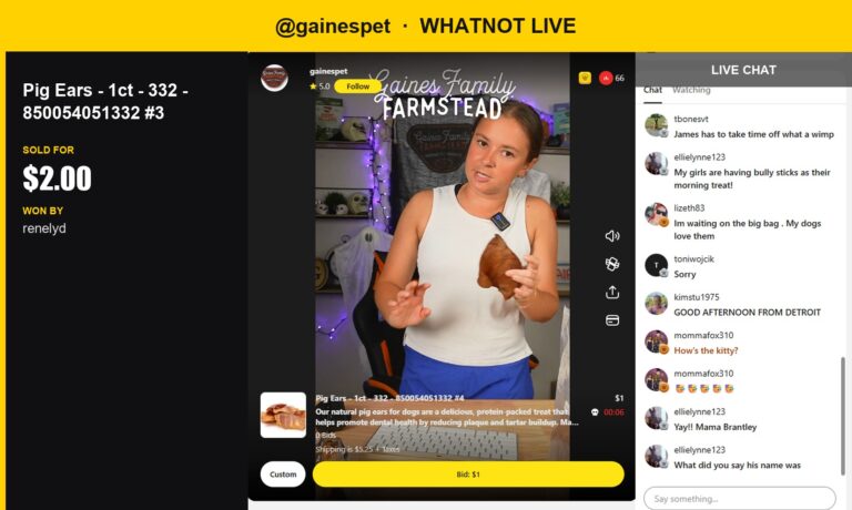Pig Ears Galore: Renelyd Wins 2-Pig Ear Pack on Whatnot Live