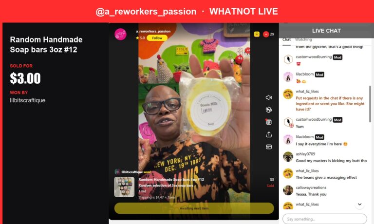 Whatnot Live Recap: Handmade Soap Bars Sell Out Quickly