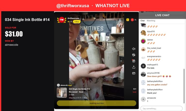 Thriftworxusa Scores with "Option 3" in Whatnot Live Auction