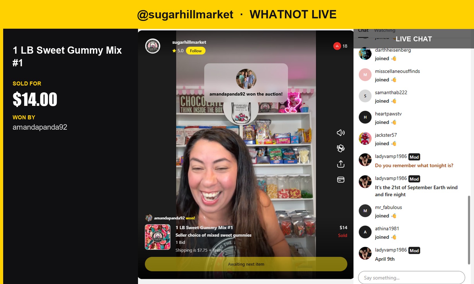 Gummy Good Fortune: Sugarhillmarket's Sweet Treat Sells for Bragging Rights on Whatnot
