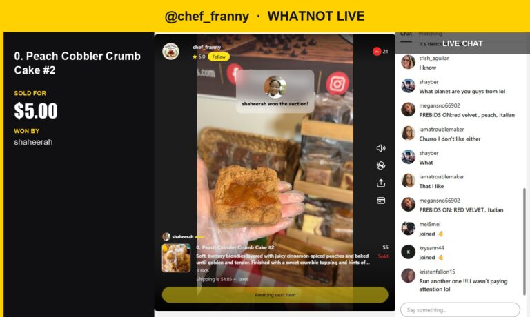 Crumb Cake Craze: Chef Franny's Peach Cobbler Crumb Cake Sells for $5