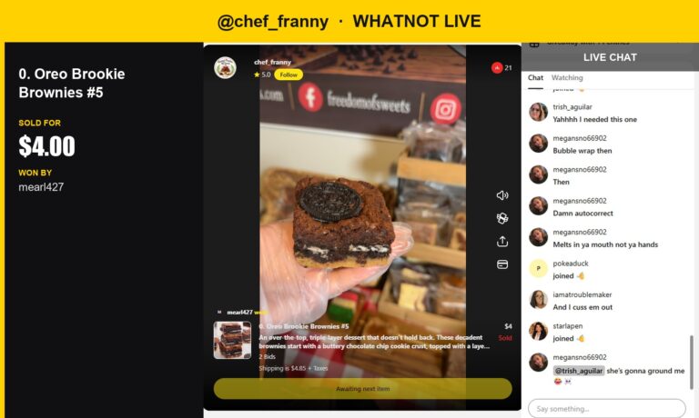 Oreo Brookie Brownies Win Big in Whatnot Live Show