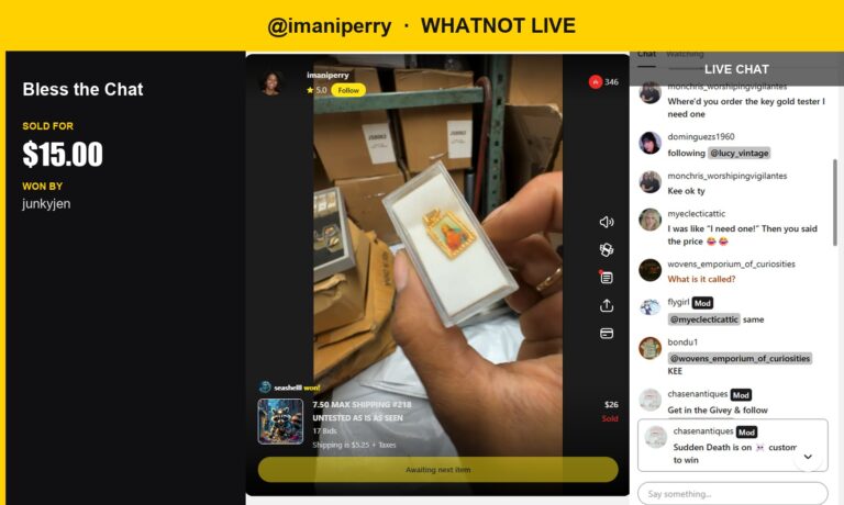 Chat Frenzy! Reseller Sells Item for $15 in Whatnot Live Auction