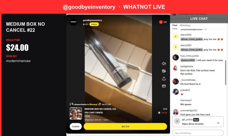 Whatnot Live Show Recap: Goodbyeinventory's Medium Box No Cancel Up for Grabs!