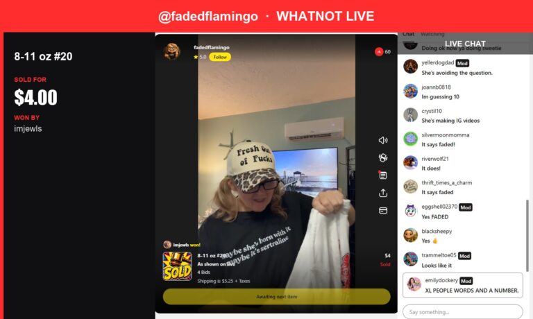 5th Item Sold, Faded Flamingo's Shirt Finds a Home: $4 Win for imjewls!
