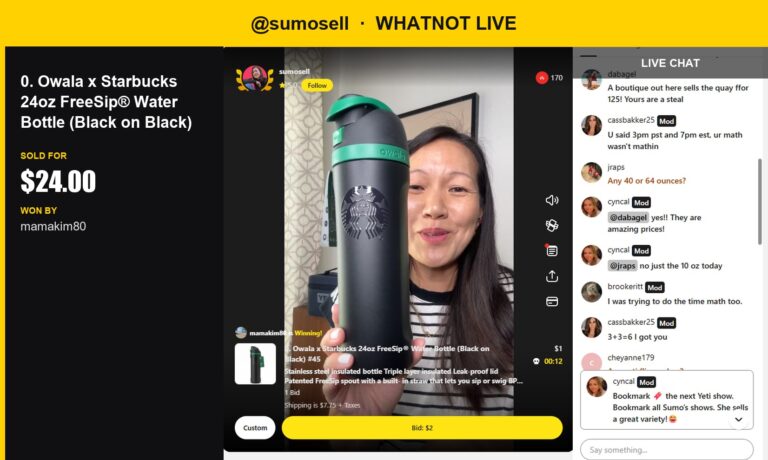Holiday Perfection: Mamakim80 Wins Owala x Starbucks Water Bottle in SumoSell's Show