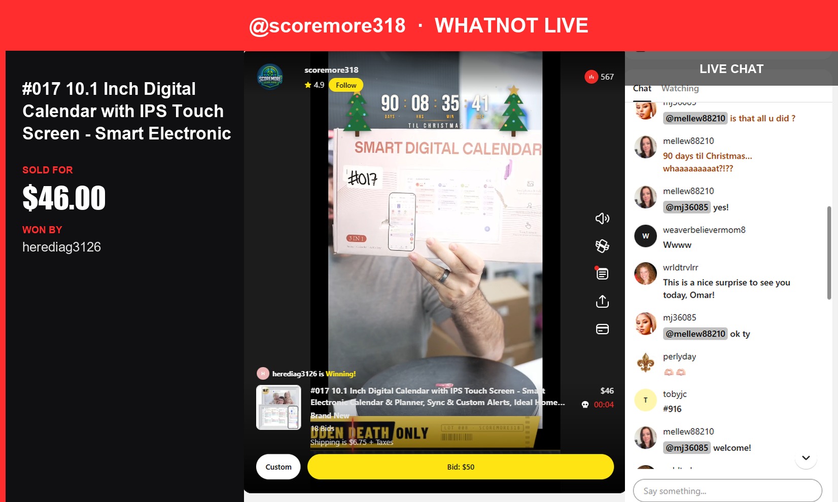 Whatnot Live Auction Recap: Scoremore318 Scores Big with Digital Calendar Sale