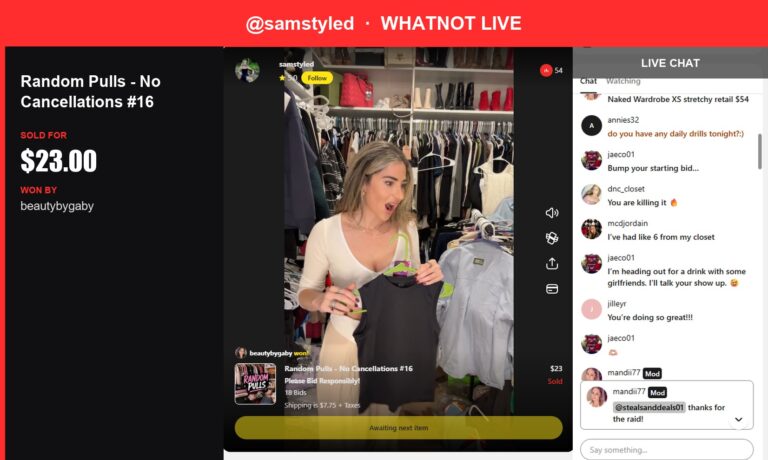 Whatnot's Live Selling Frenzy: A Cozy Surprise from samstyled