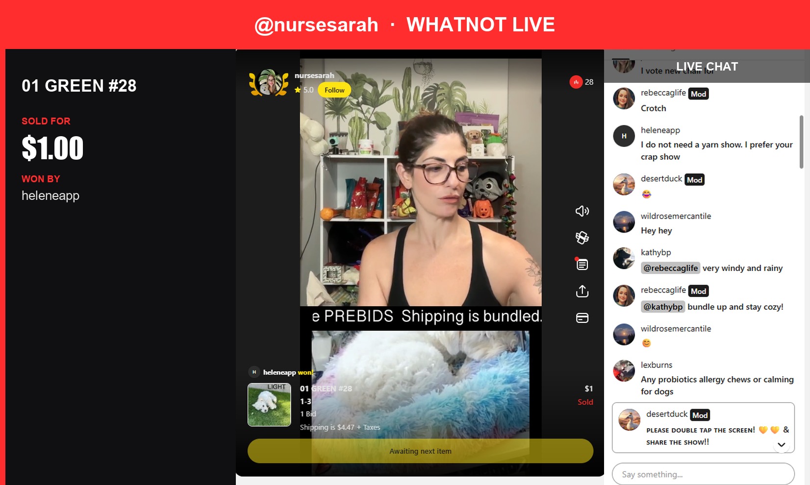 Sassy Goodies Sell Big on Whatnot Live: $1 Item Sells for $1