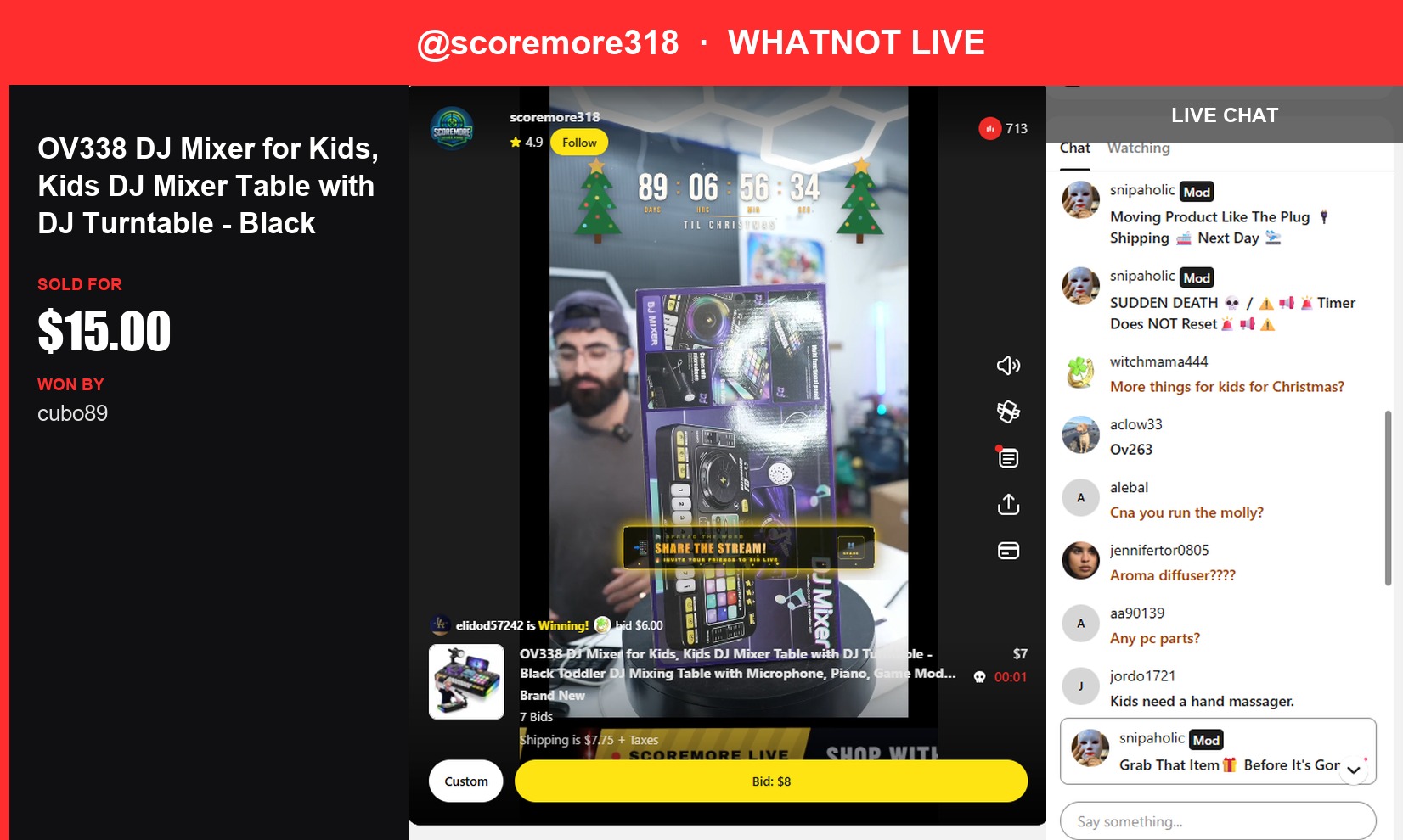 Last-Minute Score! Scoremore318 Scores $15 with Last Bid on Kids DJ Mixer