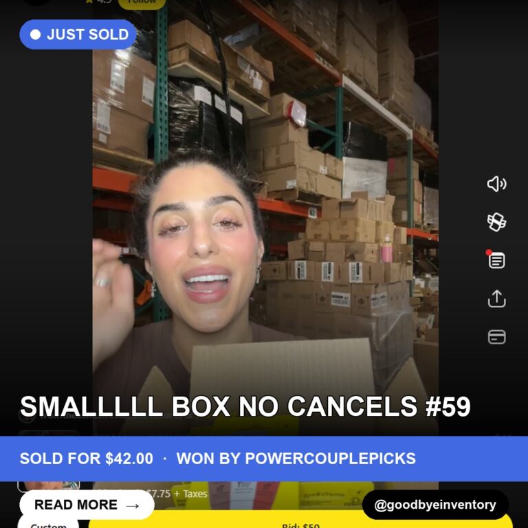 Whatnot Live Auction: Goodbyeinventory's Mystery Box Sells for 42.00 USD