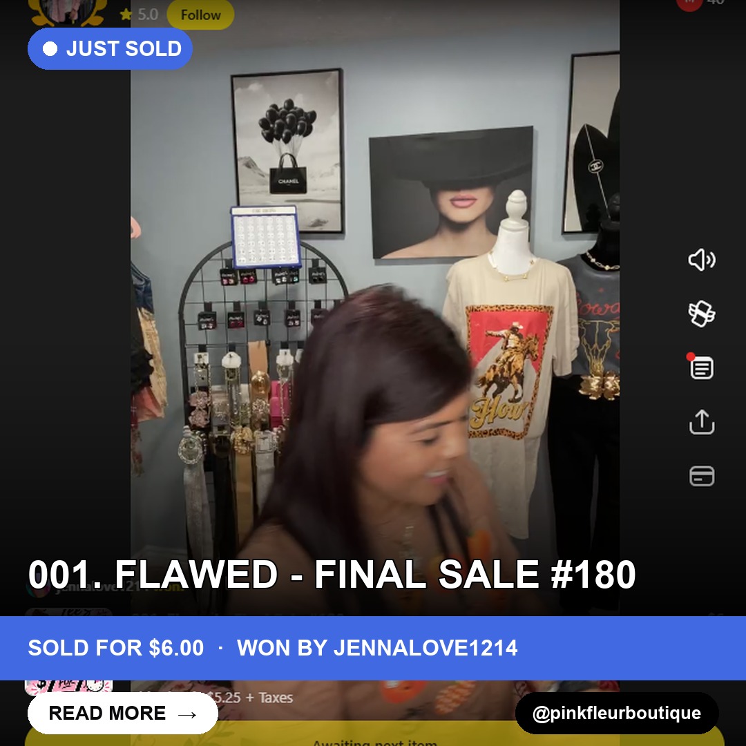 Last-Minute Steal: Pinkfleurboutique Scores 6.00 USD with Flawed Item
