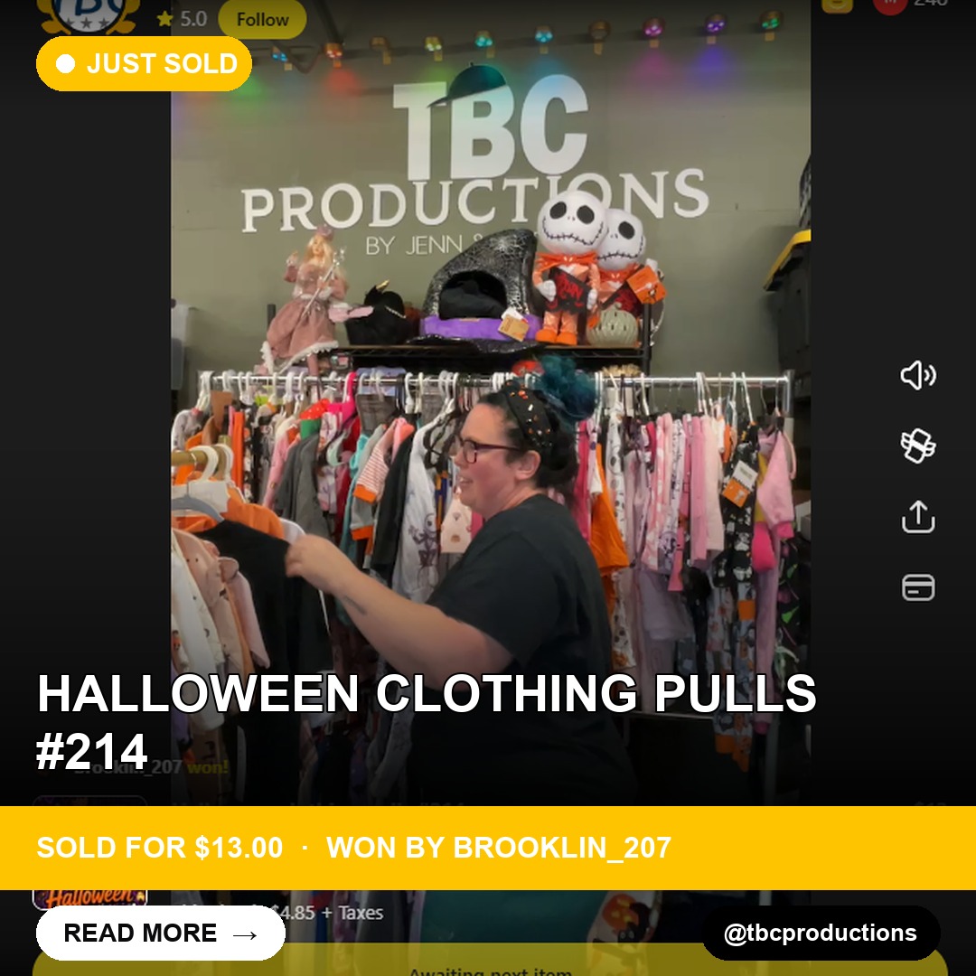 Rare Halloween Tees Sell Out Early in tbcproductions' Whatnot Live Show