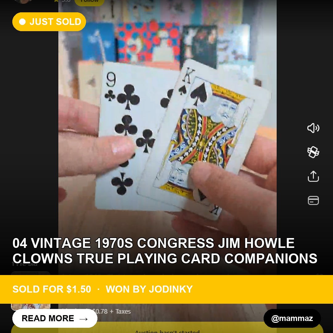 04 vintage 1970s Congress Jim Howle clowns true playing card companions