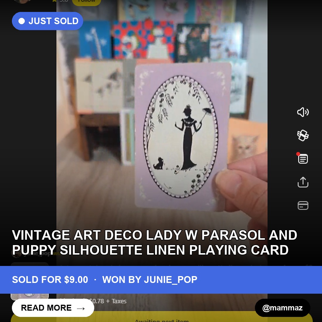 Silhouetted Style: Unique Vintage Trading Card Sells on Whatnot
