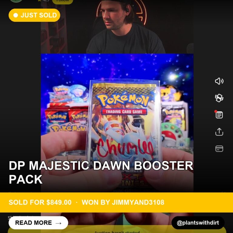 Pokémon Master Strikes Gold on Whatnot: DP Majestic Dawn Booster Pack Sells for $849