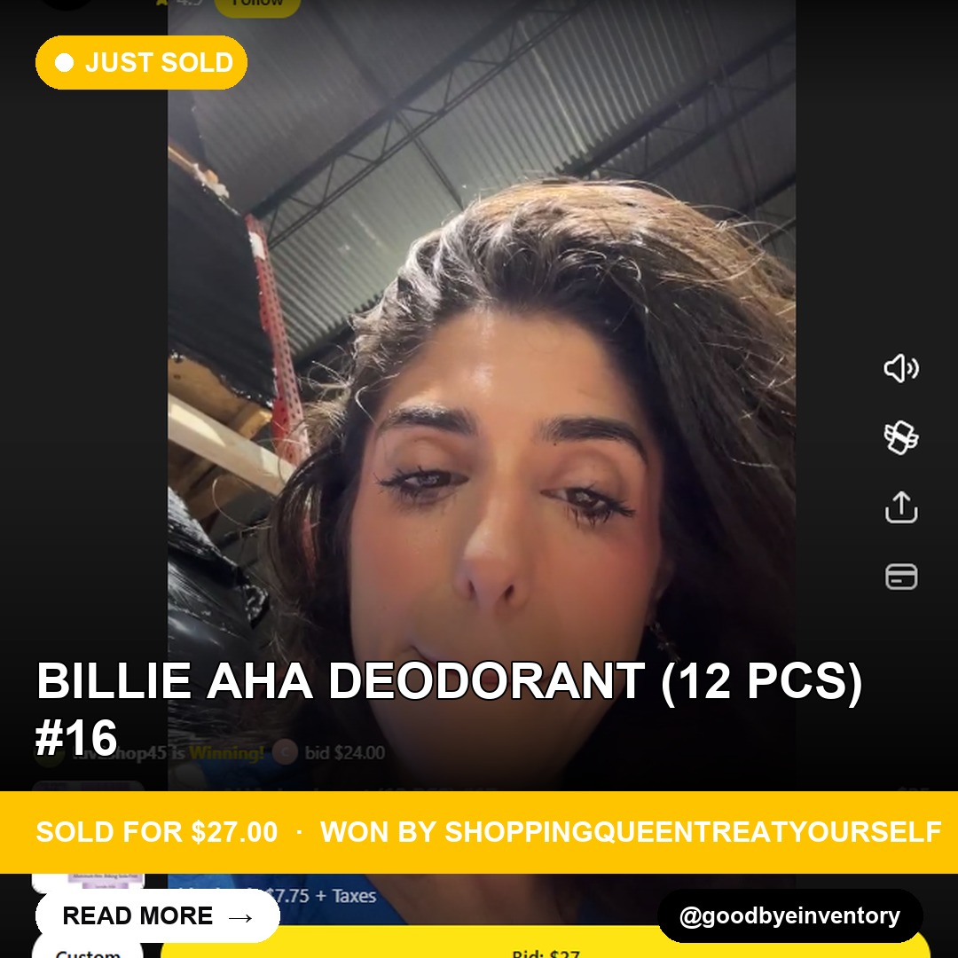 Billie Deodorant 12-Pack Sells for 27.00 USD on Whatnot!
