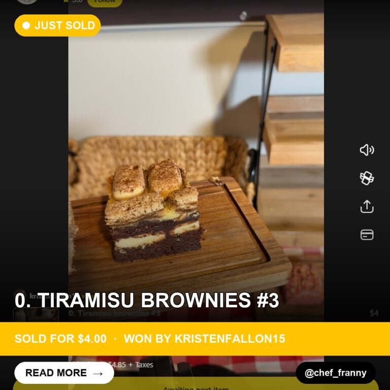 Tiramisu Twist on a Classic: Brownies Fetch $4 on Whatnot