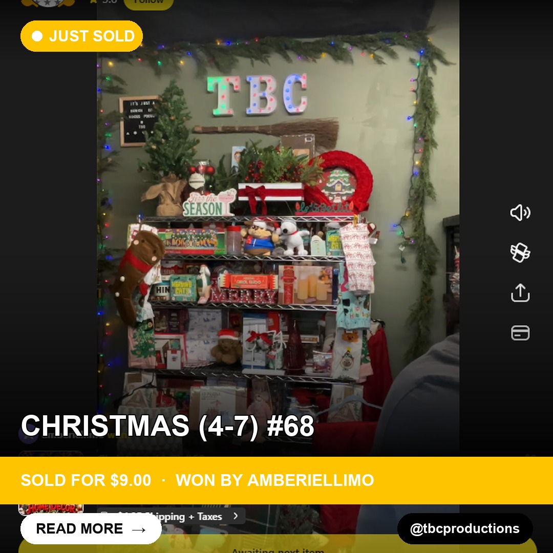 TBCProductions' Cozy Christmas Find Sells for $9