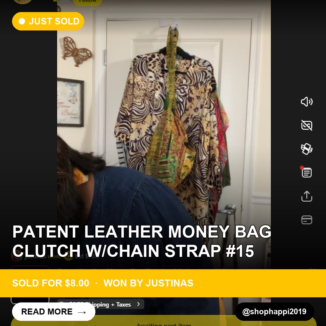 Patent Leather Money Bag Clutch Finds a New Home