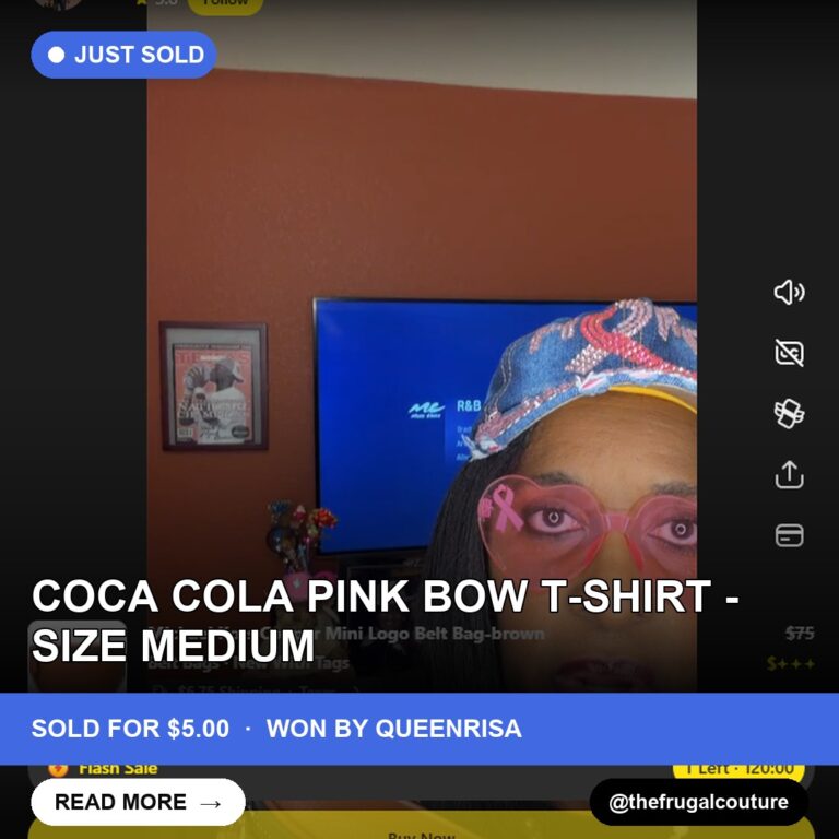 Thrilling Sell: thefrugalcouture's Flash Auction of a Coca Cola Pink Bow T-shirt!