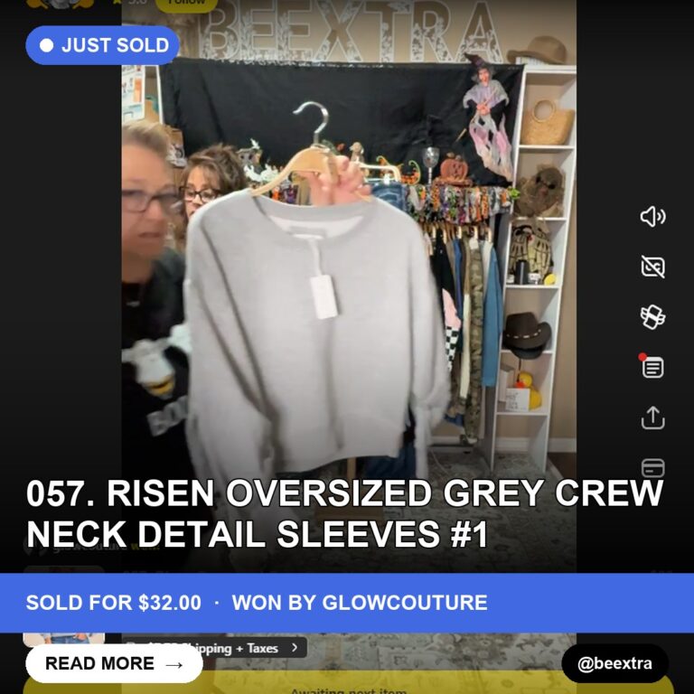 Whatnot Score: Glowcouture Wins Risen Oversized Grey Crew Neck Tee