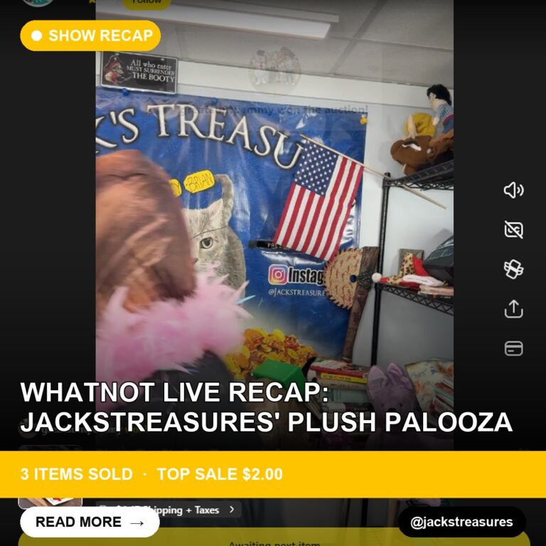 Whatnot Live Recap: Jackstreasures' Plush Palooza