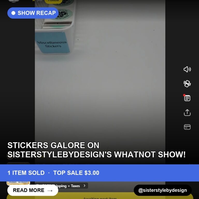 Stickers Galore on SisterStyleByDesign's Whatnot Show!