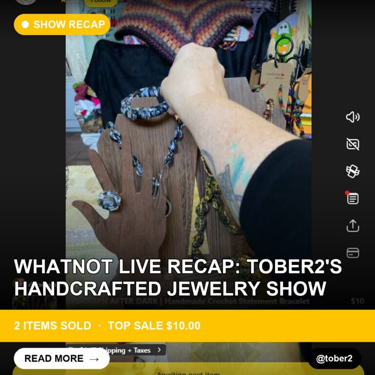 Whatnot Live Recap: tober2's Handcrafted Jewelry Show