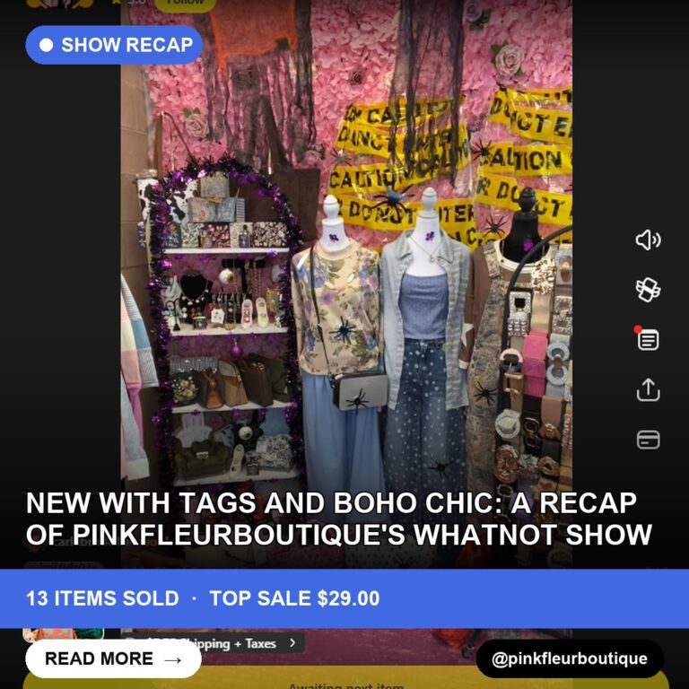 New with Tags and Boho Chic: A Recap of pinkfleurboutique's Whatnot Show