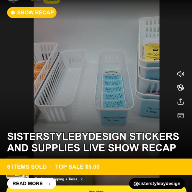 Sisterstylebydesign Stickers and Supplies Live Show Recap