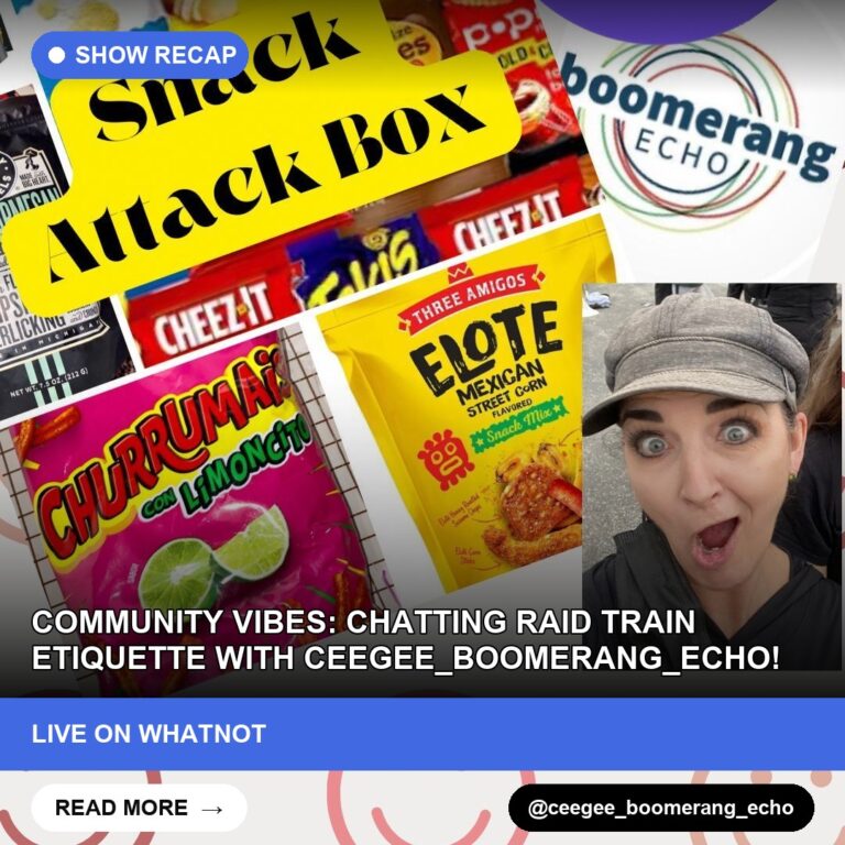 Community Vibes: Chatting Raid Train Etiquette with ceegee_boomerang_echo!