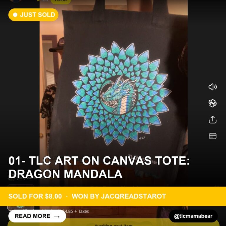 01- TLC Art on Canvas Tote: Dragon Mandala