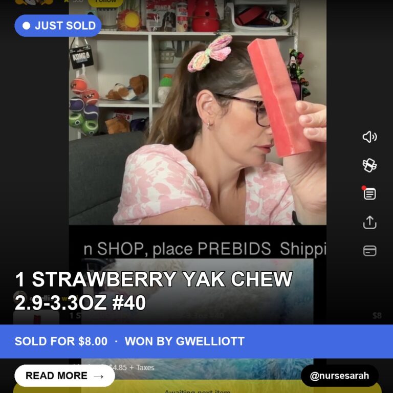 Friday Frenzy: Strawberry Yak Chew Sells in a Flash on Whatnot