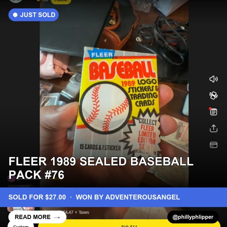 Fresh Finds: 1989 Fleer Sealed Baseball Pack Sells for $27 on Whatnot