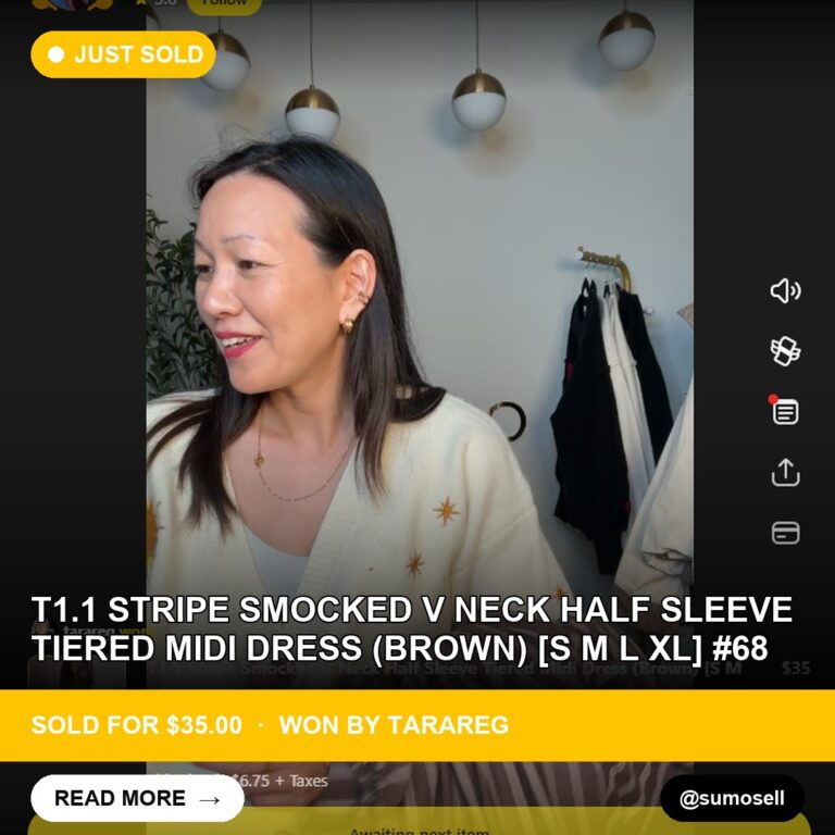 Brown Stripe Smocked Mini Dress Sells for 35.00 USD on Whatnot
