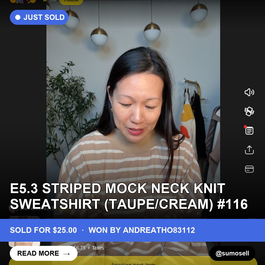 Taupe/Cream Striped Sweatshirt Swept Up by Andrea