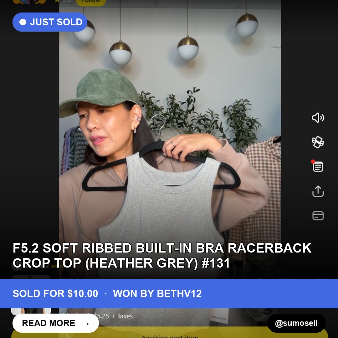 Gray Goodness Galore: Soft Ribbed Crop Top Sells for $10 on Whatnot