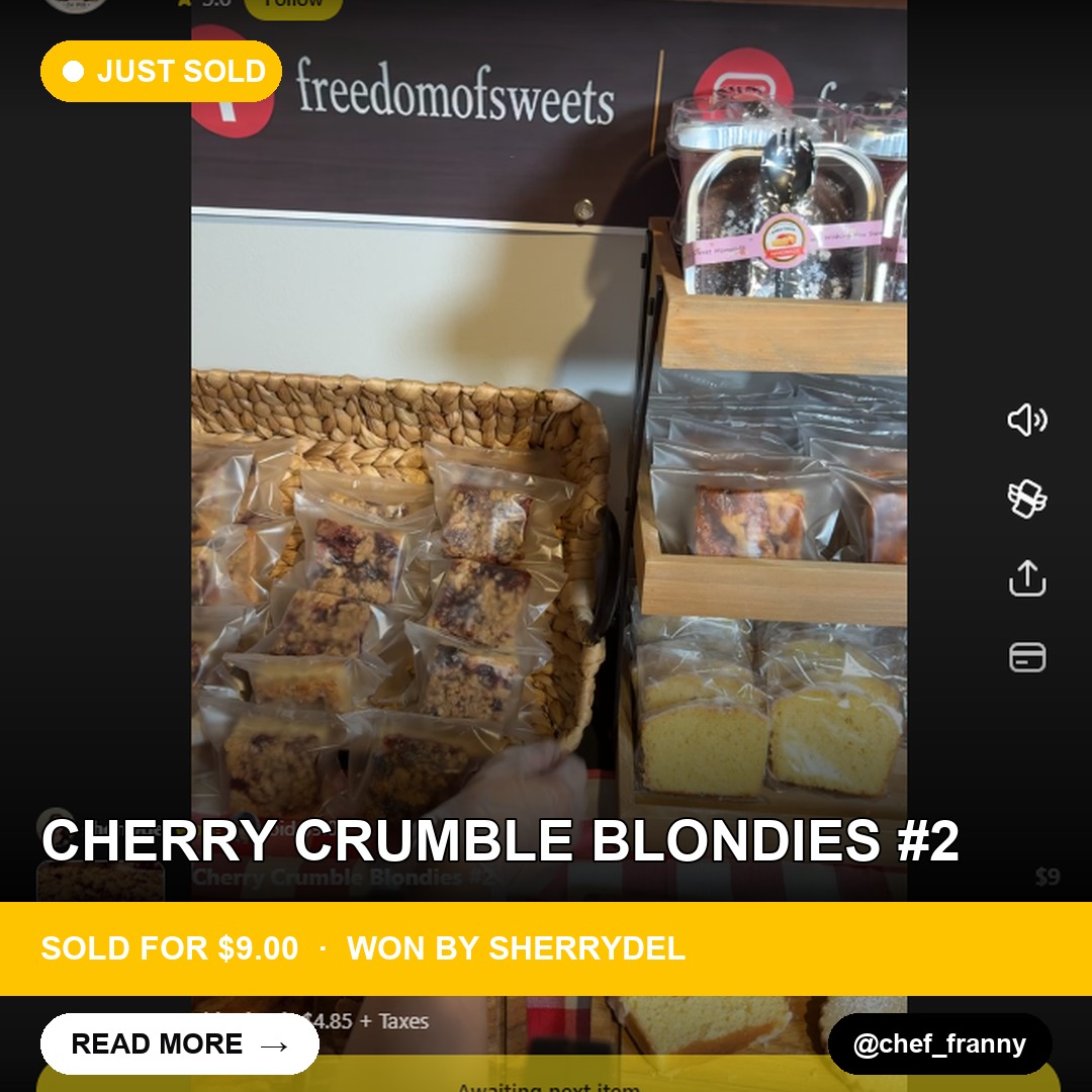 Sweet Spot: Chef Franny's Cherry Crumble Blondies Sell Out