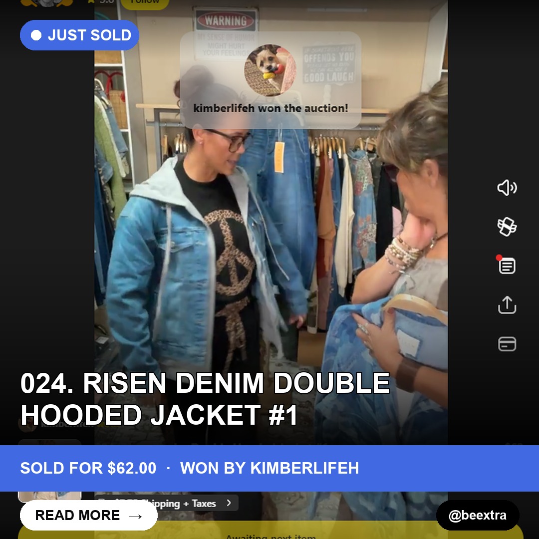 Risen Denim Double Hooded Jacket Finds a New Home on Whatnot