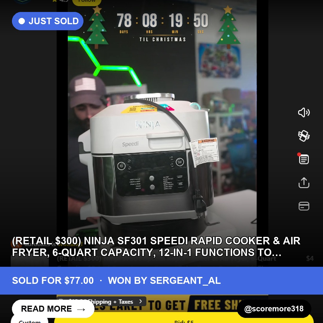 Speedy Deal: Ninja Rapid Cooker & Air Fryer Scores Big on Whatnot