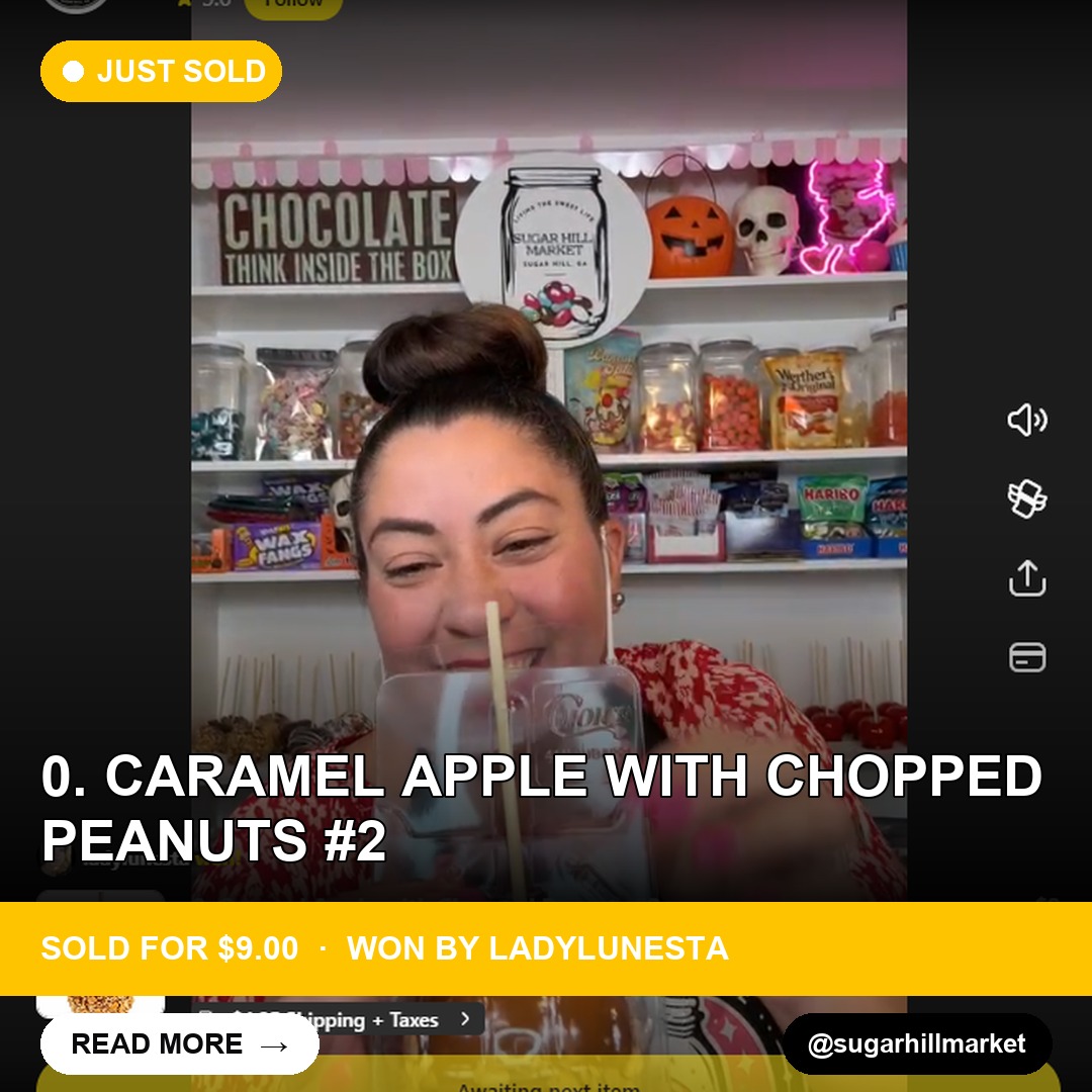 Whatnot Live Show Delights: Unique Caramel Apple with Chopped Peanuts Finds a Home!